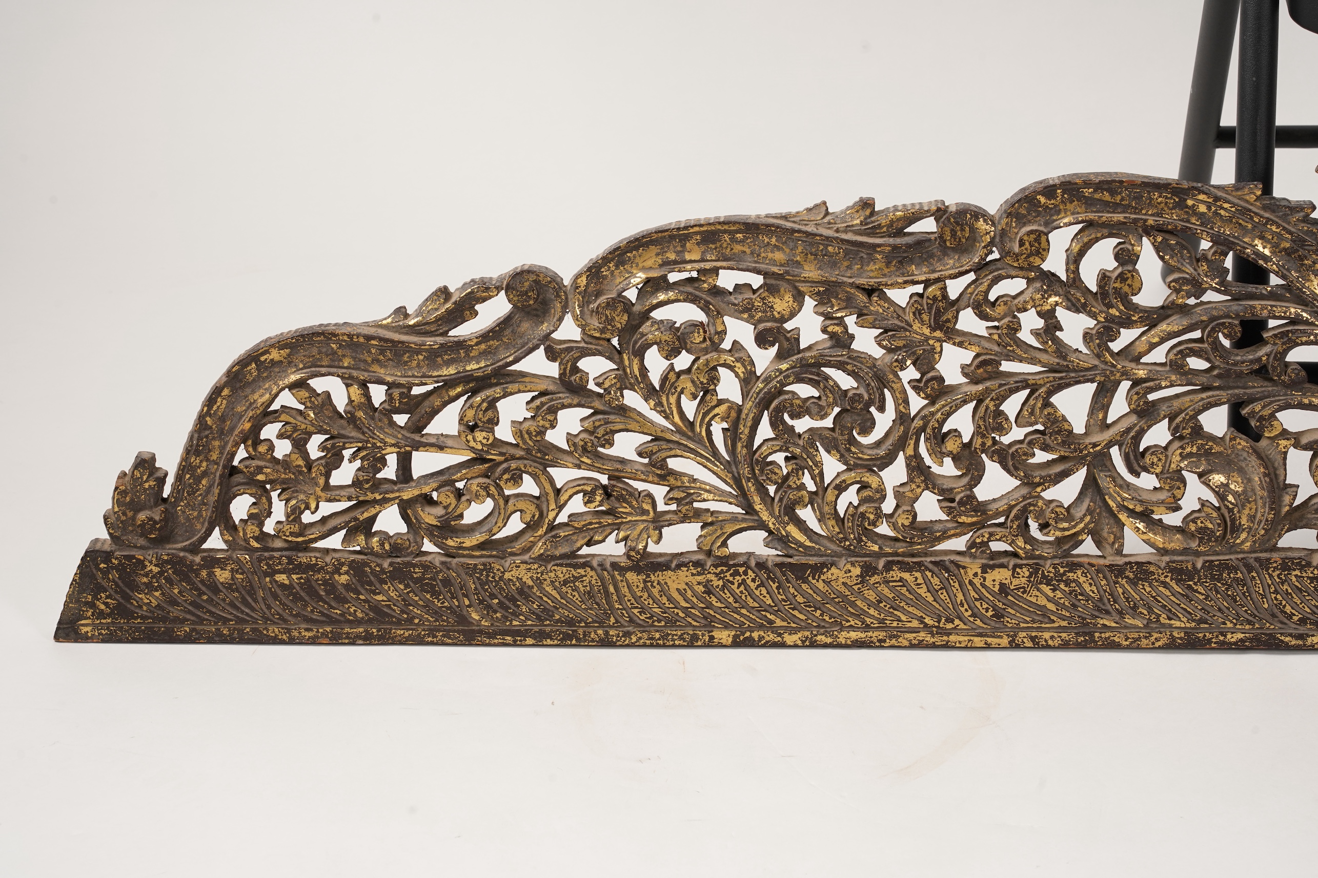 A Burmese gilt lacquered wood cresting, 19th century